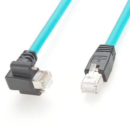 RJ45 GigE Vision Cable Vertical Locking Left Side Cable Outlet