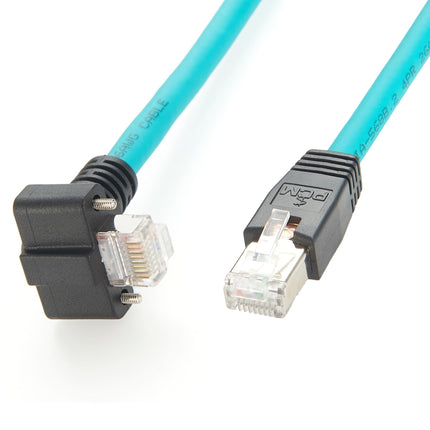RJ45 CAT6A Gige Cable Right Angle Up Side