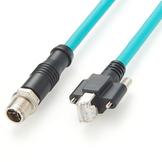M12 X Code to RJ45 Machine Vision Cable