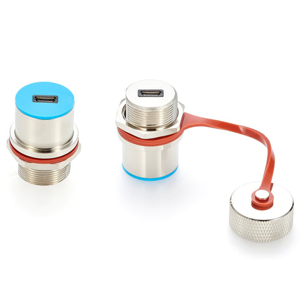 IP67 Rugged Micro USB 2.0 Panel Mount Coupler