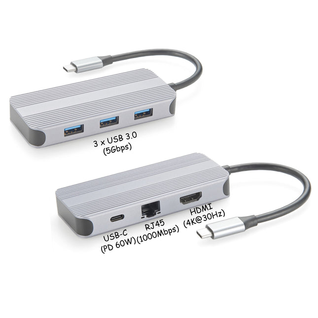 USB Type-C 6-in-1 Mini Docking Station