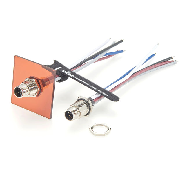 M12 Power L-Code Panel Mount Connector