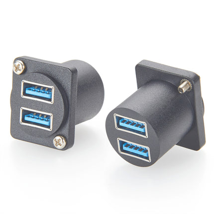 Dual Port USB 3.0 D-Series Panel Mount Adapter