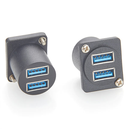 Dual Port USB 3.0 D-Series Panel Mount Adapter
