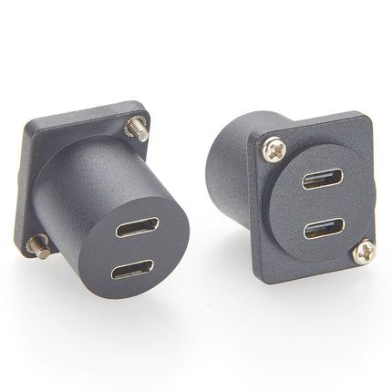 Dual Port USB-C 3.1 D-Series Panel Mount Adapter
