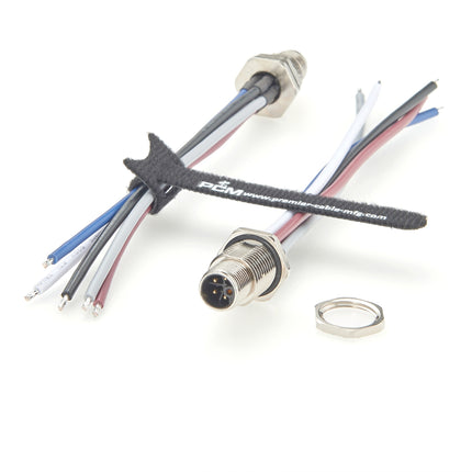 M12 Power L-Code Panel Mount Connector