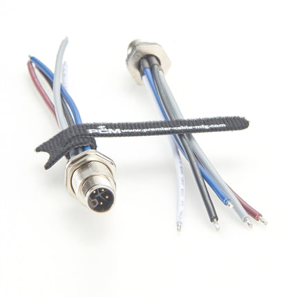 M12 Power L-Code Panel Mount Connector