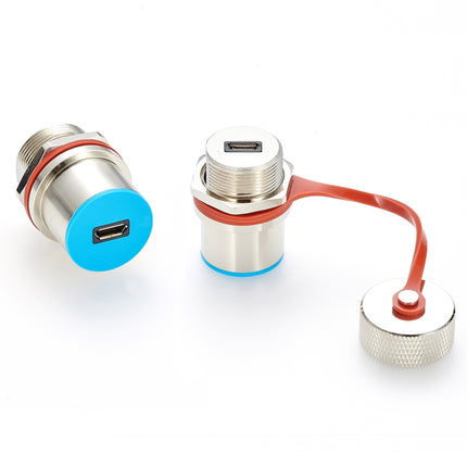 IP67 Rugged Micro USB 2.0 Panel Mount Coupler