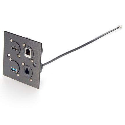 RJ11/RJ9 4P4C Panel Mount Extension Cable