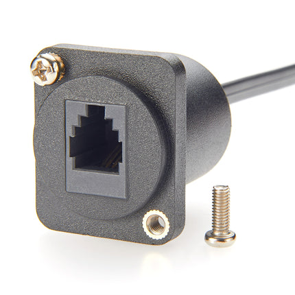 RJ11/RJ9 4P4C Panel Mount Extension Cable