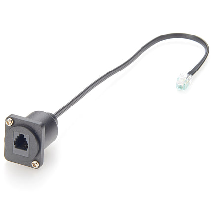 RJ11/RJ9 4P4C Panel Mount Extension Cable