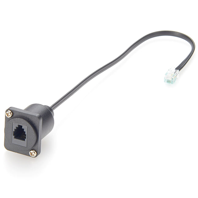 RJ11/RJ9 4P4C Panel Mount Extension Cable