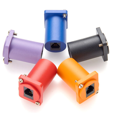 RJ11/RJ9 4P4C Panel Mount Feed-Through Connector