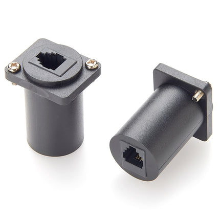 RJ11/RJ9 4P4C Panel Mount Feed-Through Connector