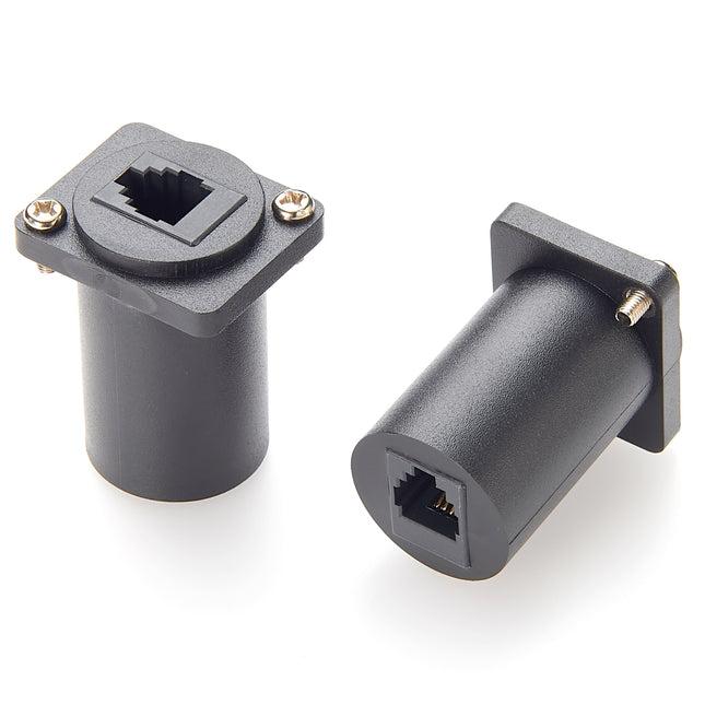 RJ11/RJ9 4P4C Panel Mount Feed-Through Connector