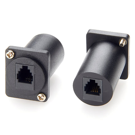 RJ11/RJ9 4P4C Panel Mount Feed-Through Connector