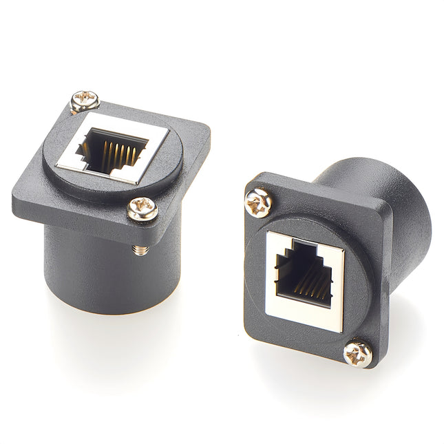 D-Type RJ11/RJ12 6P6C Panel Mount Feedthrough Adapter