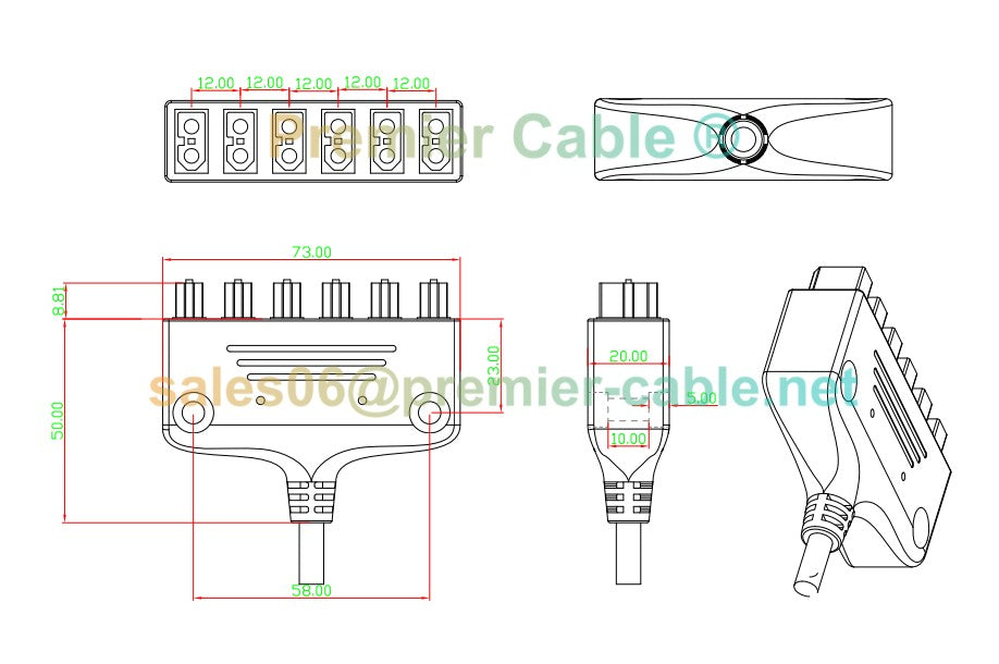 6 Port XT60 Power Distribution Board Cable