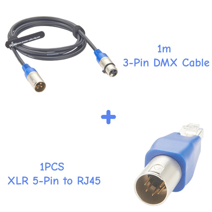 DMX 5-Pin Male XLR to RJ45 Male Ethernet Adapter