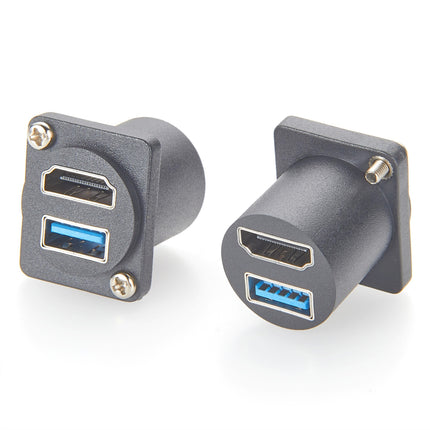 USB 3.0 Type-A HDMI D-Series Panel Mount Adapter