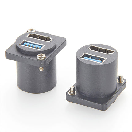 USB 3.0 Type-A HDMI D-Series Panel Mount Adapter