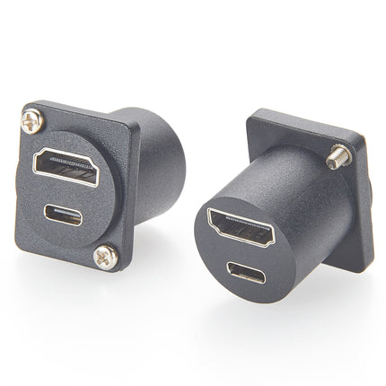 D-Series Panel Mount USB-C & HDMI Dual Port Adapter