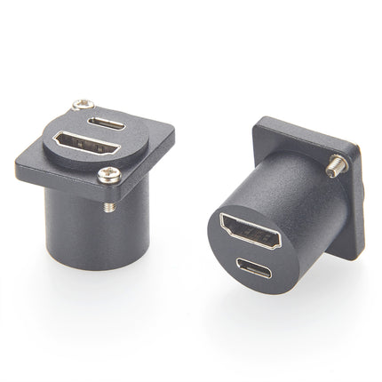 D-Series Panel Mount USB-C & HDMI Dual Port Adapter