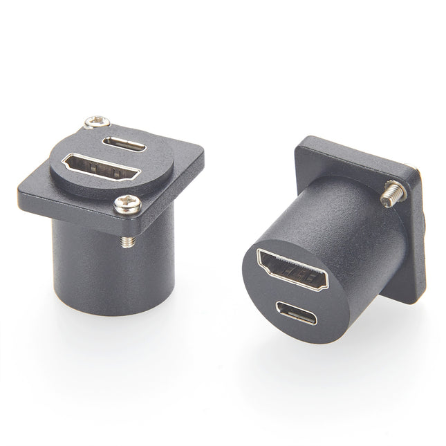 D-Series Panel Mount USB-C & HDMI Dual Port Adapter