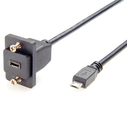 ECF Flange Type Micro USB Screw Panel Mount Extension Cable
