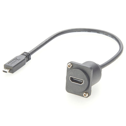 Micro HDMI to HDMI D-Type Panel Mount Cable