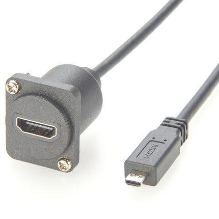 Micro HDMI to HDMI D-Type Panel Mount Cable