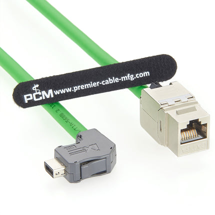 90° Down Angled IX A Key to RJ45 Jack Industrial Ethernet Cat6a Cable