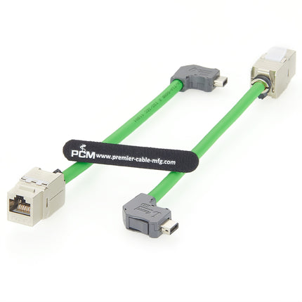 90° Down Angled IX A Key to RJ45 Jack Industrial Ethernet Cat6a Cable