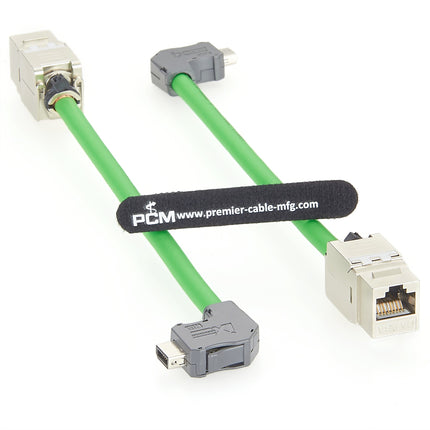 90° Down Angled IX A Key to RJ45 Jack Industrial Ethernet Cat6a Cable