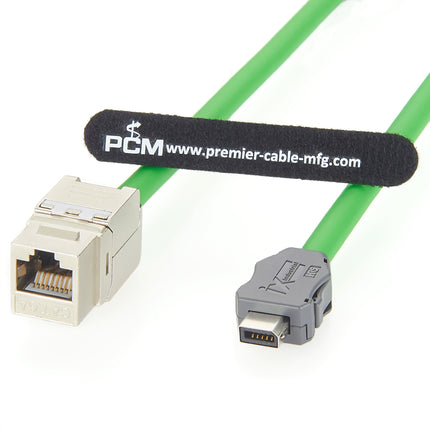 IX A-Key to RJ45 Keystone Jack Cat6A Industrial Ethernet Cable 2m