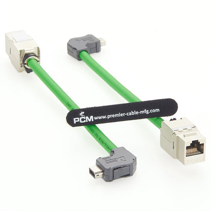 IX Industrial CAT6A Ethernet Cable Right Angle ix A Plug to RJ45 Jack