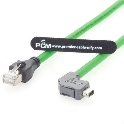 Industrial Ethernet Cat6a Cable 90° Right Angle Down ix A Plug to RJ45 Plug 2m
