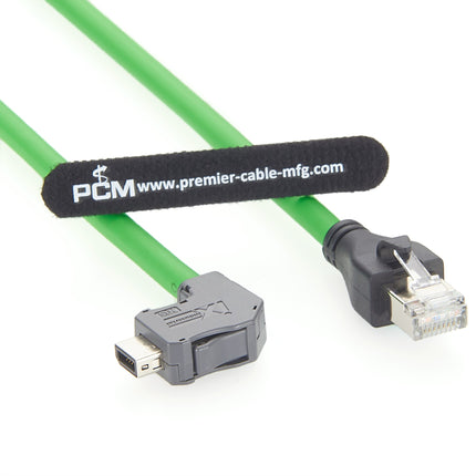 Industrial Ethernet Cat6a Cable 90° Right Angle Down ix A Plug to RJ45 Plug 2m