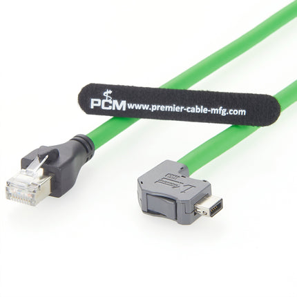 Right Angle Up ix A Plug to RJ45 Plug Industrial Category 6a Ethernet Cable 2m