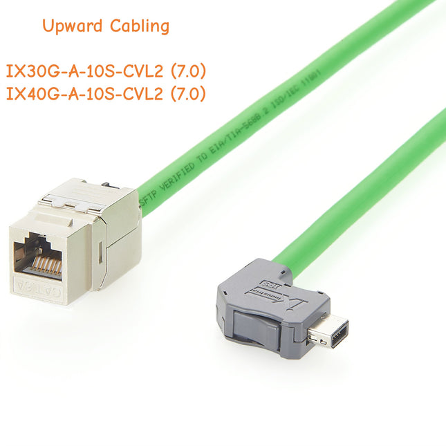 IX Industrial CAT6A Ethernet Cable Right Angle ix A Plug to RJ45 Jack