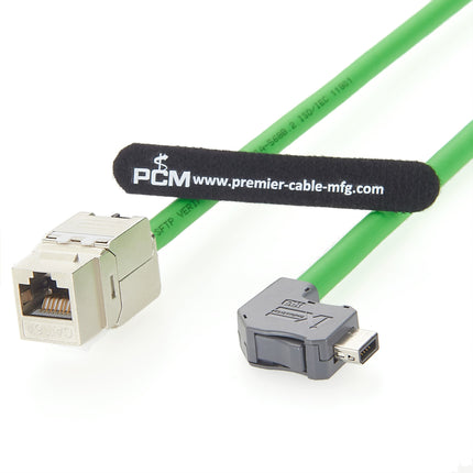 Up Angled IX A-Key to RJ45 Keystone Jack Cat6A Industrial Ethernet Cable 2m