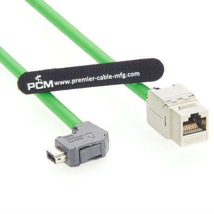 Up Angled IX A-Key to RJ45 Keystone Jack Cat6A Industrial Ethernet Cable 2m