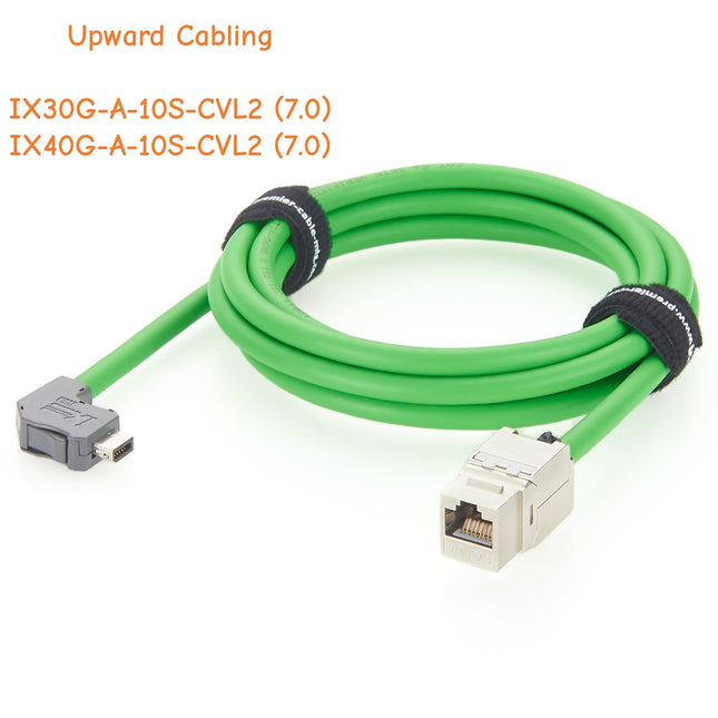 Up Angled IX A-Key to RJ45 Keystone Jack Cat6A Industrial Ethernet Cable 2m
