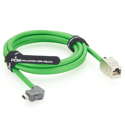 Up Angled IX A-Key to RJ45 Keystone Jack Cat6A Industrial Ethernet Cable 2m