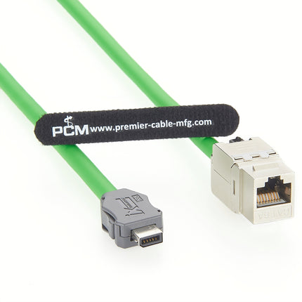 IX Industrial Category 6a Ethernet Cable IX A Key to RJ45 Jack