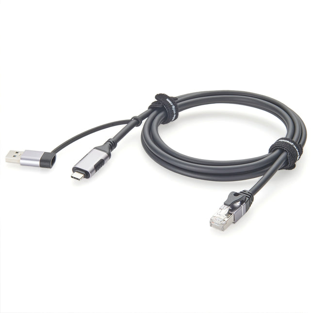 2-in-1 USB-A USB-C to RJ45 Rollover Console Cable