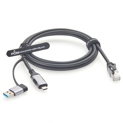 2-in-1 USB-A USB-C to RJ45 Rollover Console Cable