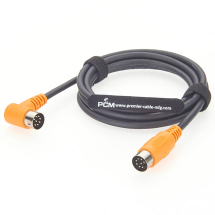 8 Pin DIN MIDI Cable Male to Male Right Angle