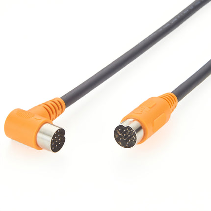 DIN 13 Pin Male to Male Right Angle MIDI Cable