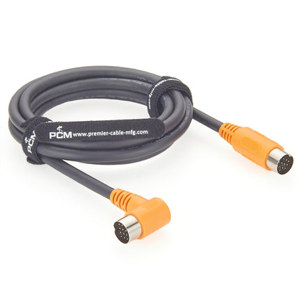 DIN 13 Pin Male to Male Right Angle MIDI Cable